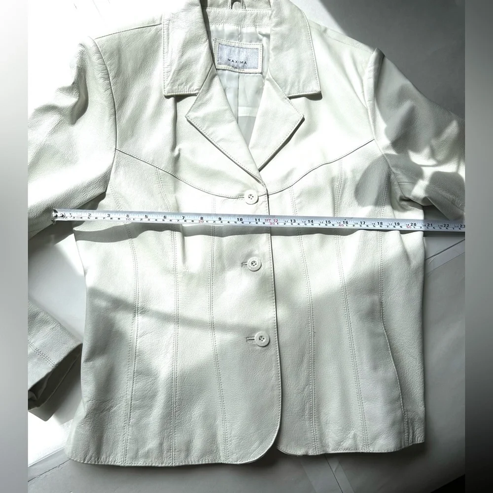 Vintage Wilsons Leather Maxima classic Jacket off white size M - Picture 8 of 10